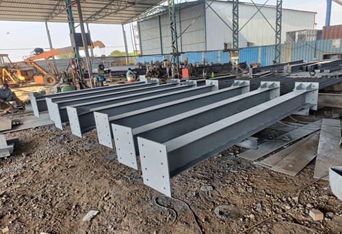 Skilled welder working on steel structure